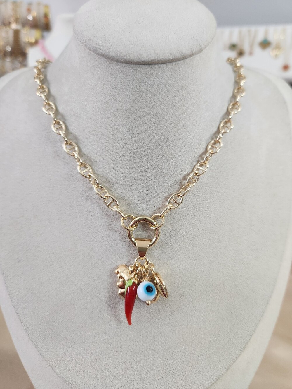 Lucky Cluster Charm Necklace